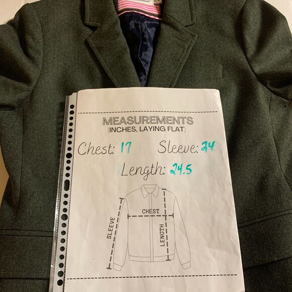 Vineyard Vines Women's Blazer Collegiate Wool Lined Jacket Size 6 Dark Green - Picture 8 of 8